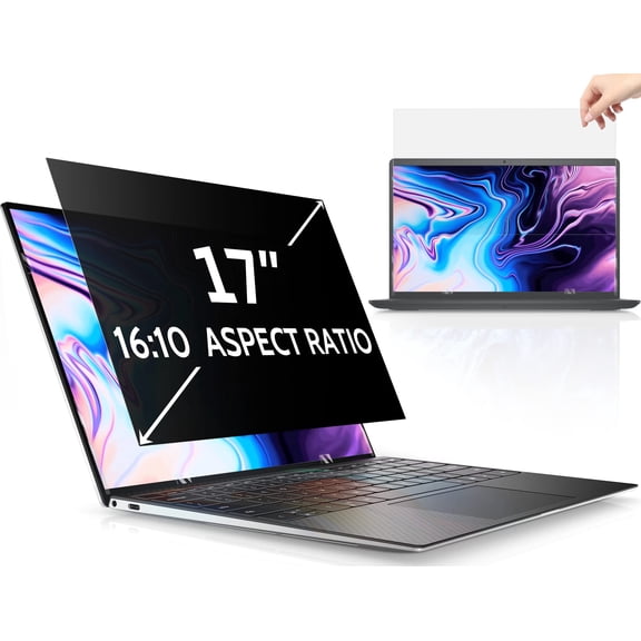 panningbo 17 Inch Laptop Privacy Screen 16:10 Aspect Removable Anti Glare Blue Light Filter Protector 17inch Computer Monitor Security Shield