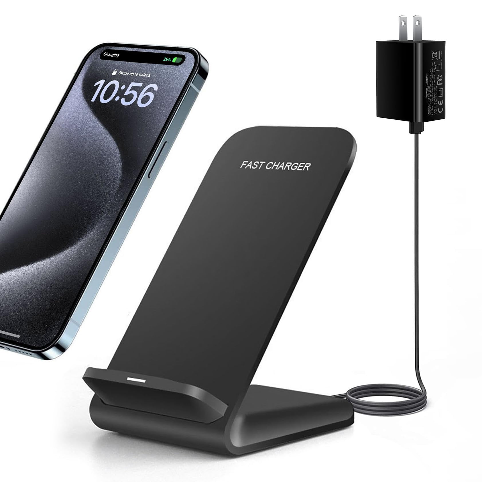 panningbo 20W Fast Wireless Charger Stand for iPhone 17 16 15 14 13 12 11, Samsung Galaxy S25 S24 S23 Note 20, Pixel 8 7, Qi Certified Phone Charger with Adapter