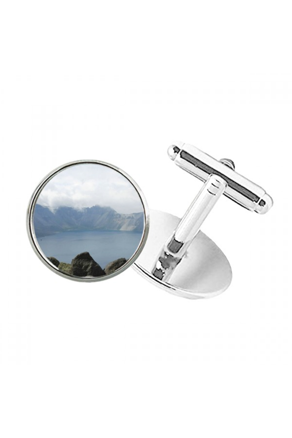 panorama round button cuff clip stud cufflinks