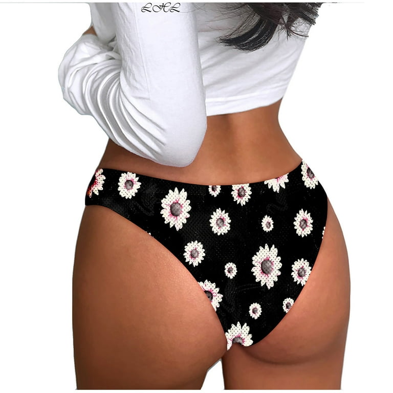 2 Pieces Women Print Temptation Low-waist Panties Underwear