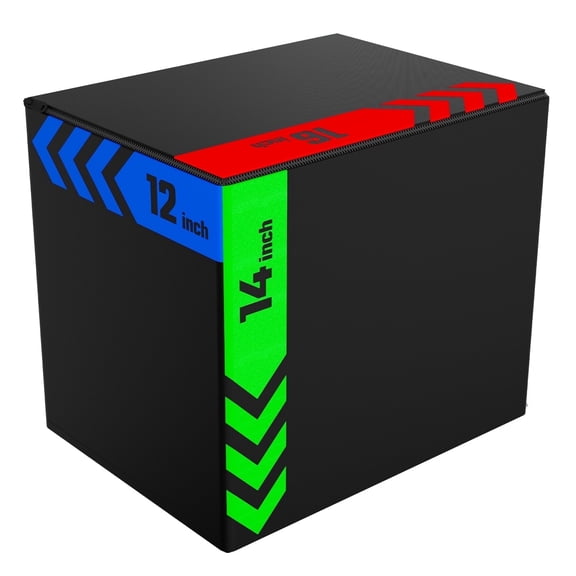 ROALW 3-in-1 Plyometric Box Multi-use Jumping Exercise Equipment Trainer with Anti Slip Surface and High Density Foam for Workout Training