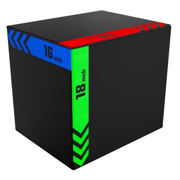ROALW 3-in-1 Soft Plyometric Box 16x18x20Inches, 350LB Capacity Jump Box for Workout Training, Anti-Slip Foam