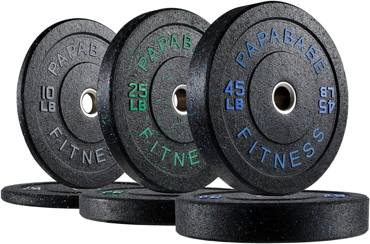 papababe Bumper Plates, HighBounce Olympic Weight Plates with Colored