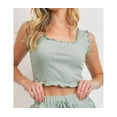 paper crane Norah Ruffle Trim Cropped Tank