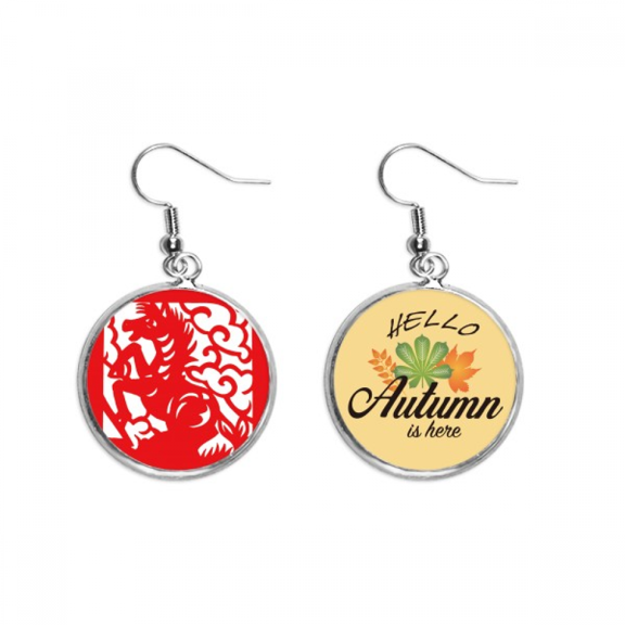 paper-cut horse animal china zodiac earring dangle autumn earring jewelry