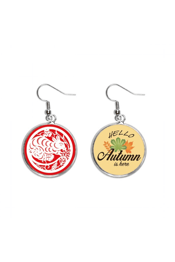 paper-cut rat animal china zodiac art earring dangle autumn earring jewelry