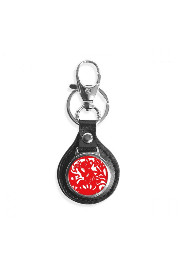 paper-cut rat animal china zodiac key link chain keyholder finder hook metal