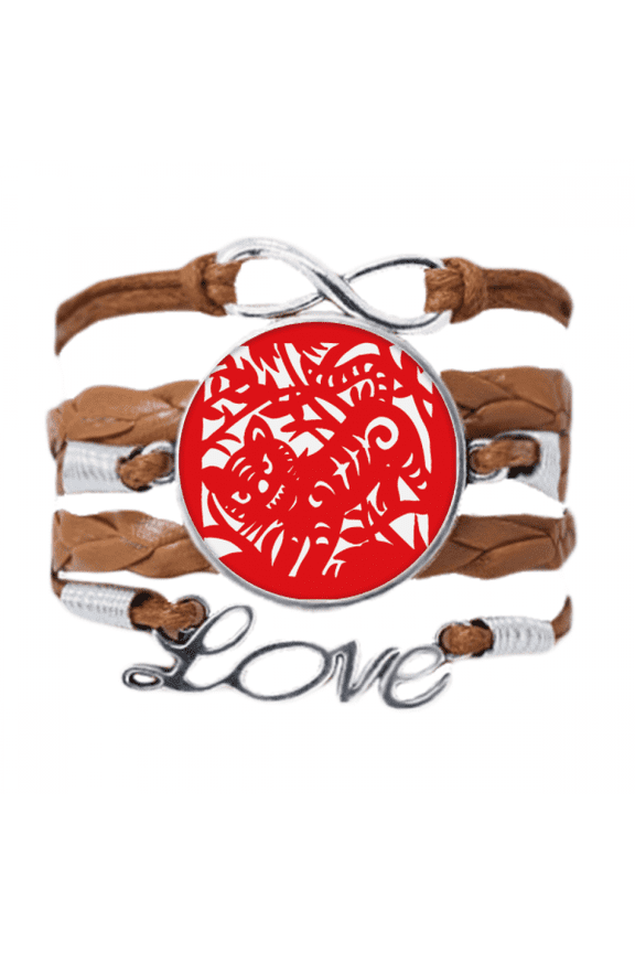 paper-cut tiger animal china zodiac bracelet love chain ornament wristband
