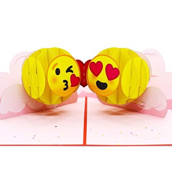 paper love emoji love valentines pop up card, 3d popup greeting cards, valentine's day, for wedding, anniversary, love, romance, birthday, all occasion