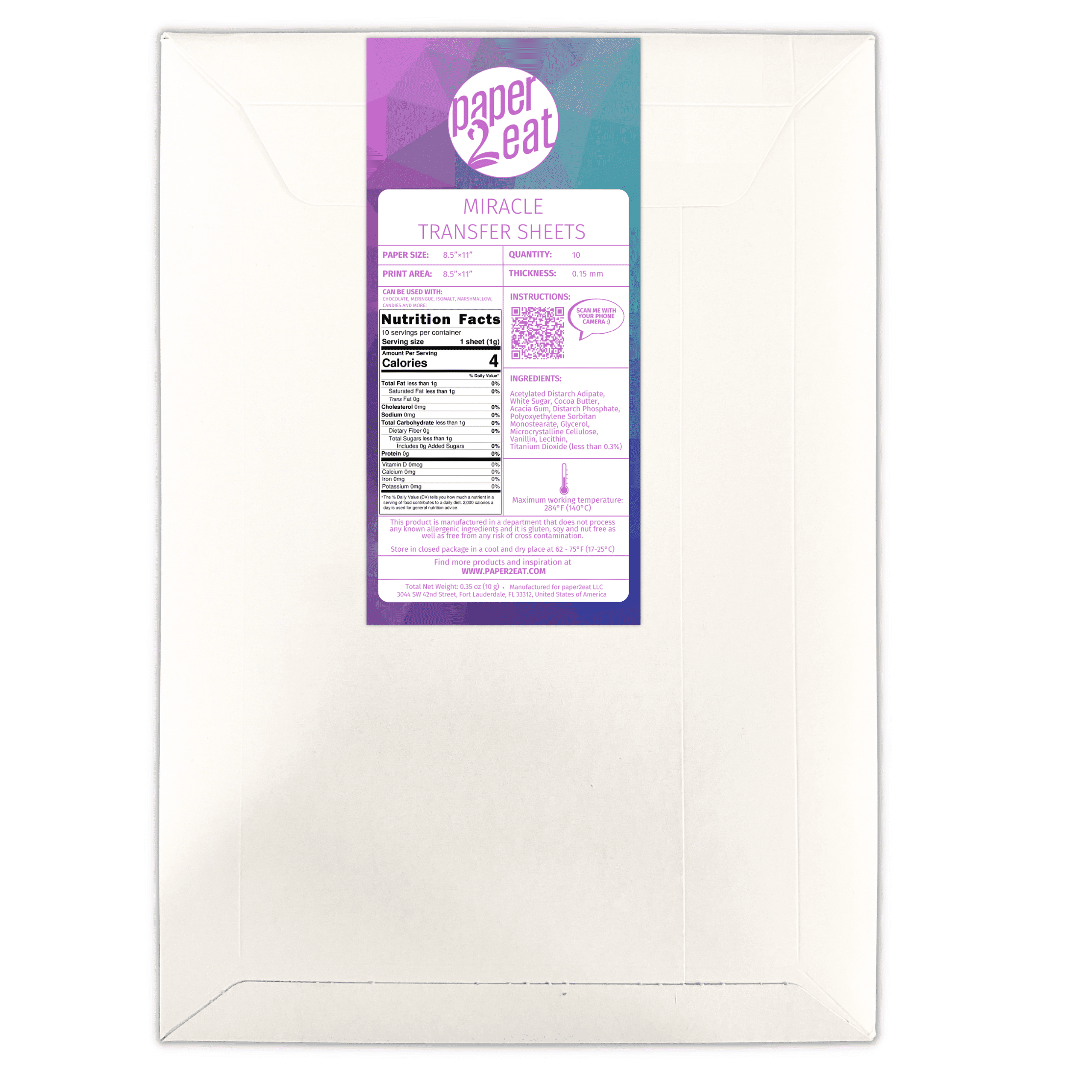 paper2eat Miracle Transfer Sheets - 10 count