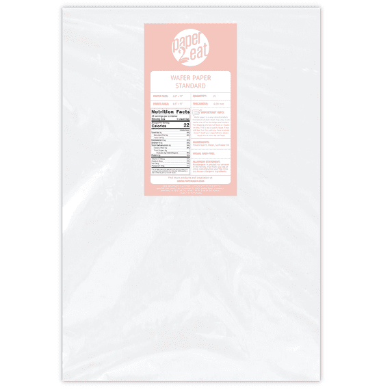 paper2eat White Edible Wafer Paper Standard (0.30 mm) - 25 Count