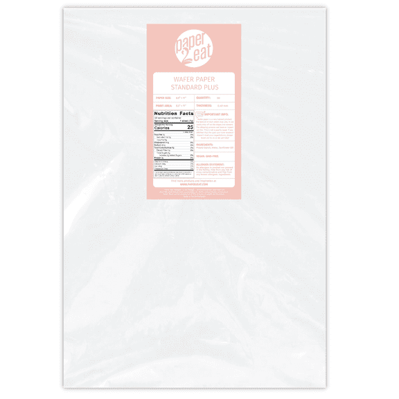 paper2eat White Edible Wafer Paper Standard Plus (0.40 mm) - 50 Count