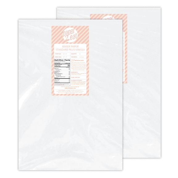 paper2eat White Edible Wafer Paper Standard Plus Vanilla (0.40 mm) - 100 count