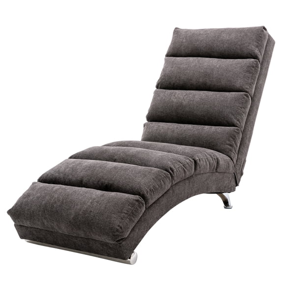 paproos Dark Gray Indoor Chaise Lounge with Massage, Modern Ergonomic Electric Massage Floor Lounger with Remote Control&Side Pocket, Upholstered Recliner Sleeper Chair for Living Room Bedroom Office