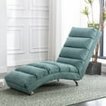 thumbnail image 1 of paproos Massage Chaise Lounge, Indoor Ergonomic Electric Massage Long Lounger with Remote Control, Modern Linen Upholstered Recliner Chair Sleeper Chair for Living Room Bedroom Office, Teal, 1 of 13