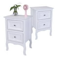 thumbnail image 1 of paproos Modern Bed Side Table Set of 2, Nightstand with with 2 Storage Drawers, Sofa Side Table for Living Room, Bedroom, White, 1 of 10