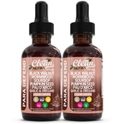 Para Defend Wormwood Black Walnut Cleanse Drops 2 Pack - Soursop, Garlic, Pumpkin Seed, Pau DArco, Oil of Oregano by Clean Nutra