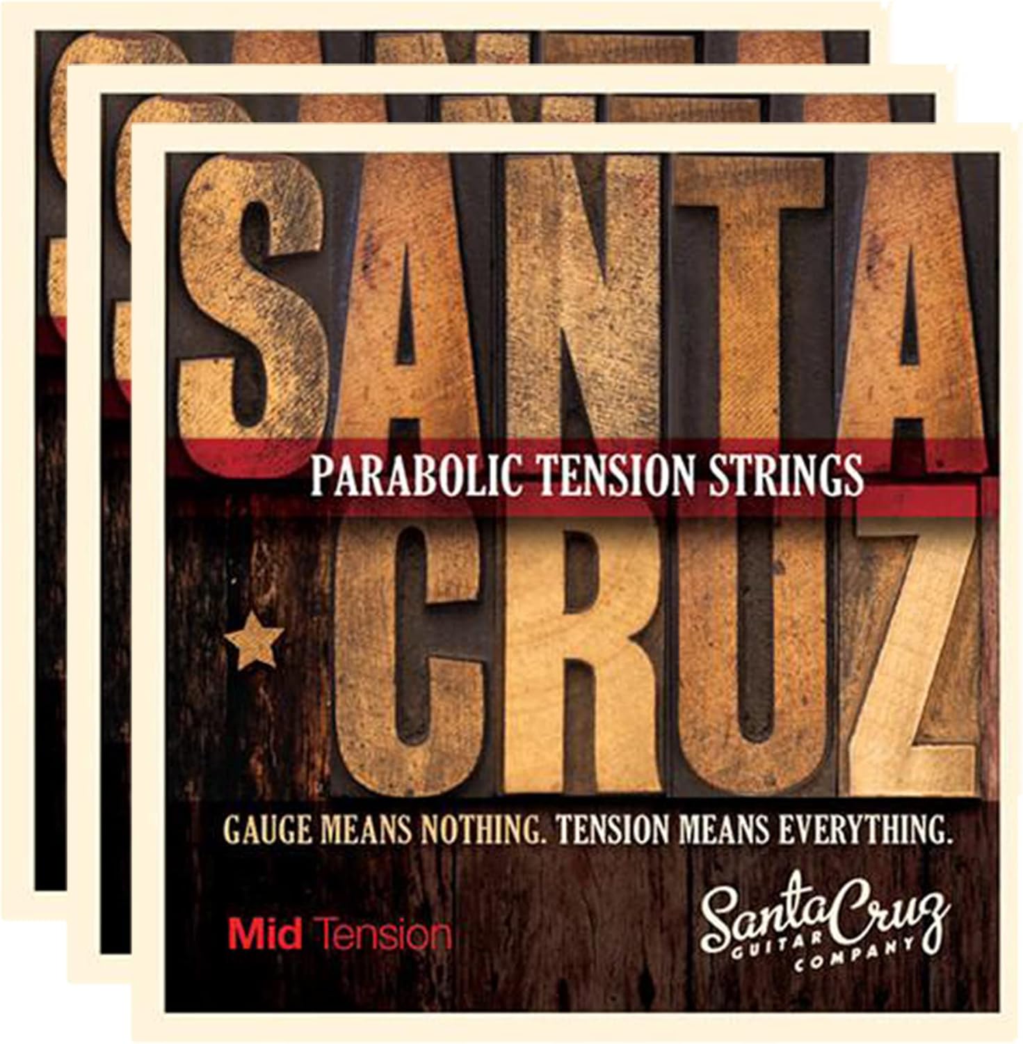 parabolic tension acoustic guitar strings tension (3 pack bundle