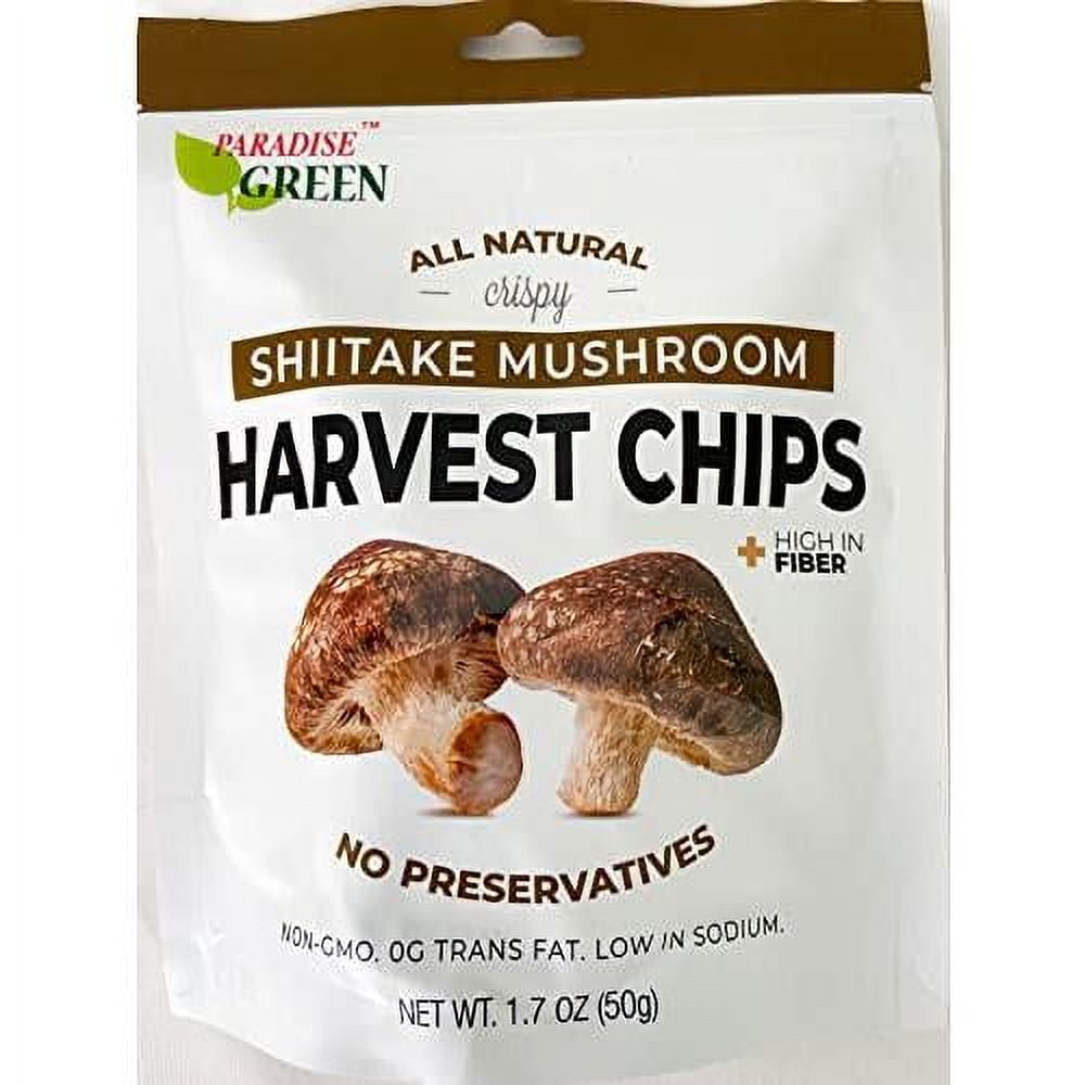 paradise green crispy shiitake mushroom harvest chips, all natural