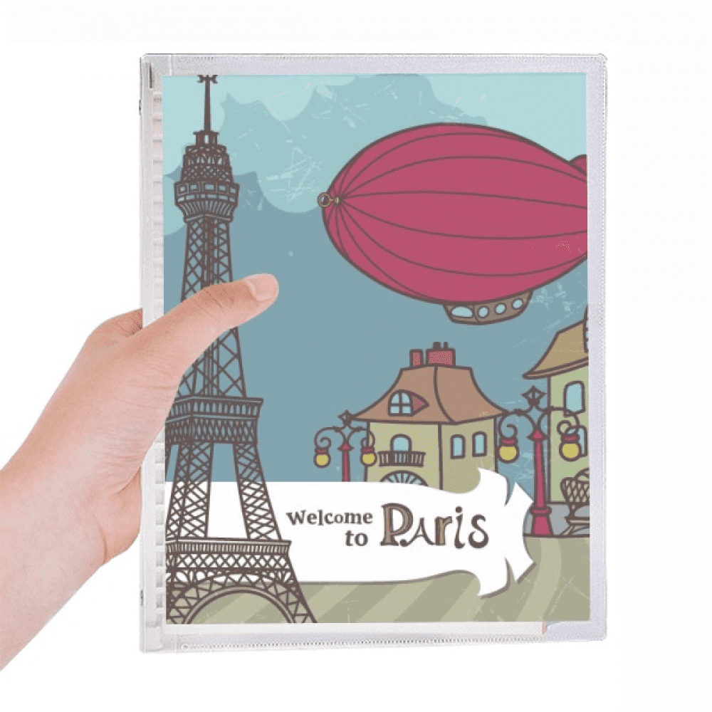 paris airship france eiffel tower landscape notebook loose diary refillable journal statiry