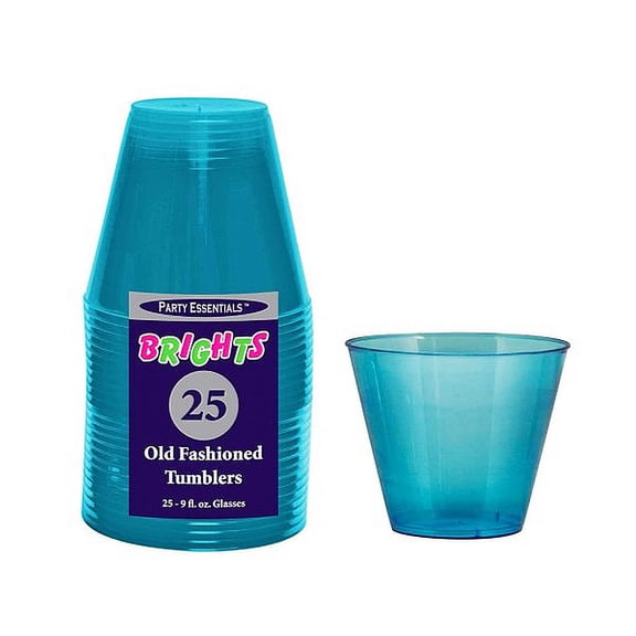 1 - Party Essentials 9 Oz. Tumblers - Neon Blue 25 Ct.
