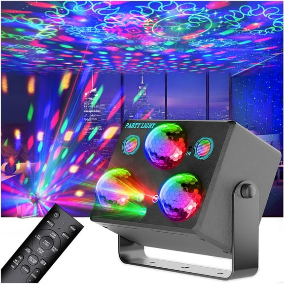 Party Lights DJ Disco Lights, RGB Led Sound Activated Laser Light with Remote Control,Flash Strobe Stage Lights for Parties Gifts Christmas Home Decorations Birthday Karaoke KTV Bar