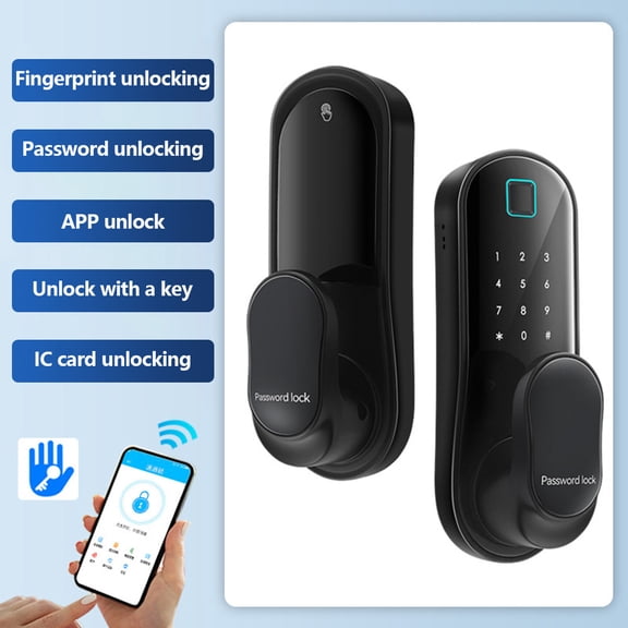password,Dsfen App Remote Door Lock Remote Operation Office Bedroom Door Handle With Lock 30-60mm Lock Keyless Door With 2 30-60mm Door Wifi Lock Thickness Unlock With Handle -theft Black