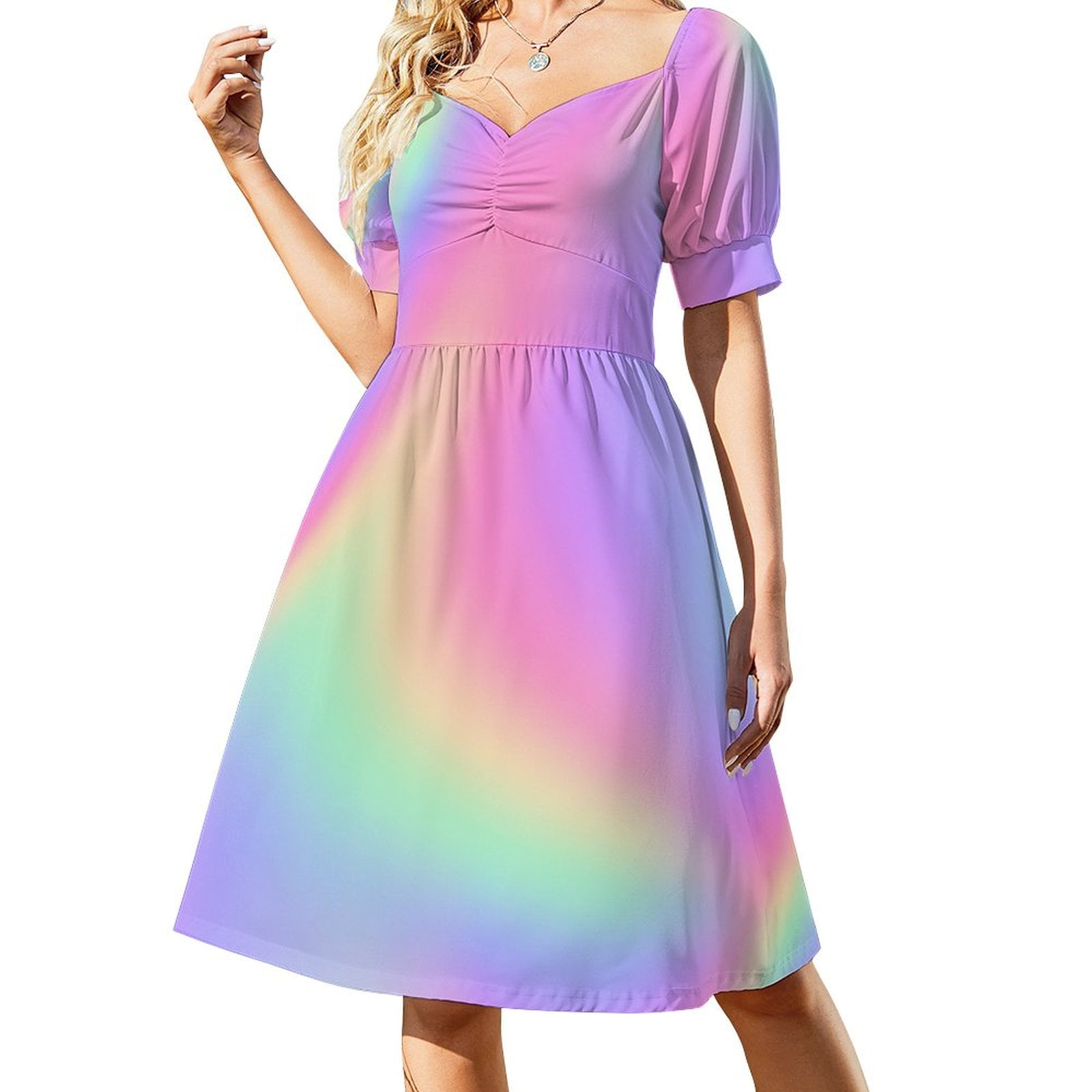 pastel birthday dress Girls Rainbow Tulle Birthday Dress