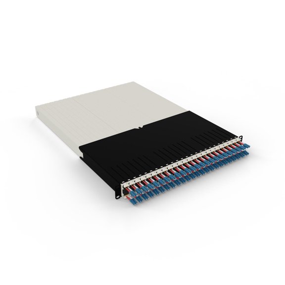 Patchbox.One 30RU OS2 LC-LC Fiber Optic Patch Panel, Rack Mount Network Cable Management System