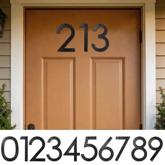 pathside 10 Inch Modern House Numbers Metal Address Numbers, Letters for Outside Signs, Weather-Resistant Home Exterior Decor for Garage,5