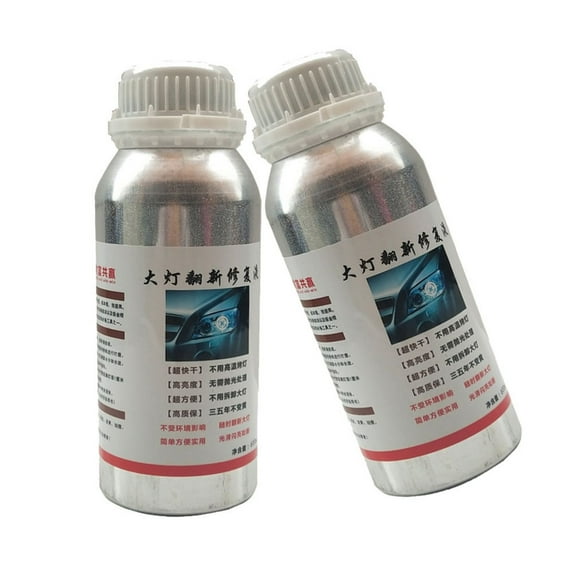 pathside 2pcs Car Headlight Restoration Liquid 600ml (800g), Car Headlight Repair, Auto Headlight Scratch Restoring Fluid, Efficiency Yellow Brightener Coating Maintenance Solution