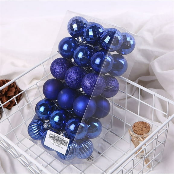 pathside 36 Pcs Christmas Balls Christmas Tree Ball Ornaments Plastic Balls Xmas Decorative Hanging Ornaments Christmas Tree Decoration, 4cm Blue