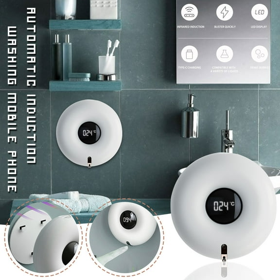 pathside Automatic Sensing Hand Sanitizer Box 280ml, Free Hand Sanitizer Dispenser, Wall Mount Touchless Auto Hand Soap Dispenser with Led Display Of Automatic, Refillable for Kitchen, Home