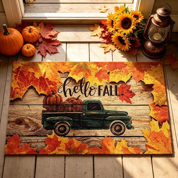 pathside Bedroom Rugs Thanksgiving Pumpkin Non-Slip Washable Mat Entryway Carpet for Home Decor 23.62x15.75IN