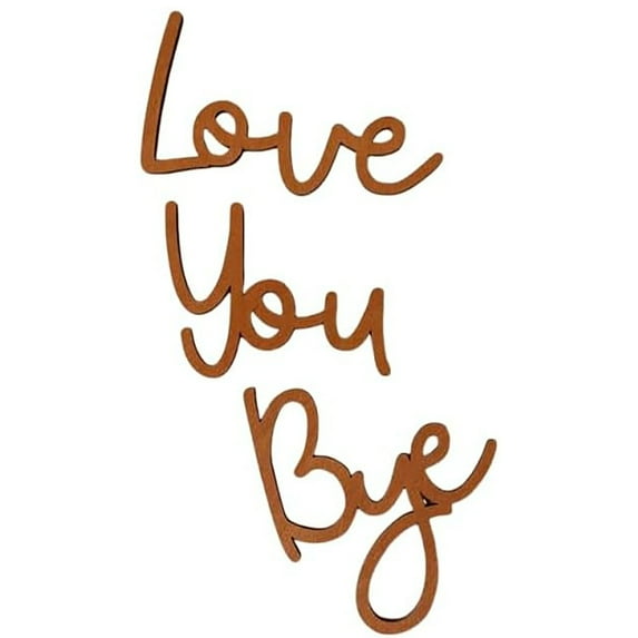 pathside Bye Love You Wooden Sign Above Door Decoration Love You Bye Sign Above Door Home Family Wall Stickers Decor Wood Wall Hanging Sign with Glue Point (Brown-1set)
