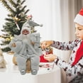 thumbnail image 1 of pathside Christmas Sitting Santa Hand Crafted Cute Santa Claus Figurines Doll for Children's Gifts and Home Table Top Ornaments Xmas Party Ornament Gift (15.7in, Silver）, 1 of 5