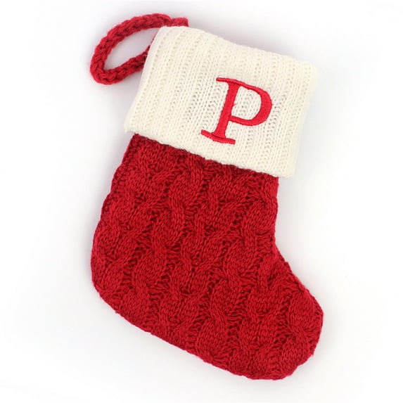 pathside Christmas Stockings with Initials, Fine Christmas Socks Candy Bag Alphabet Christmas Socks Christmas Tree Hanging Ornaments for Fireplace or Party Decoration Red Letter O