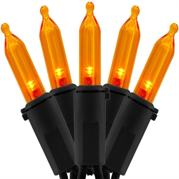 pathside Christmas String Lights, 50 Premium LED Mini Christmas Lamp Lights for Indoor Wedding Decorations Christmas Decor Light, Orange