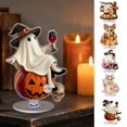 thumbnail image 1 of pathside Cute 2D Ghost Desktop Ornament, 360 Rotation Acrylic Halloween Decor for Office Shelf Home, 1 of 8
