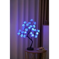 pathside Desktop Rose Bonsai Tree Light Lamp 24 LED Lighted Rose Tree Battery Operated USB Plug Powered DIY Bonsai Decor,Valentine's Day Decoration Light for Indoor Modern Home Decor (Blue)