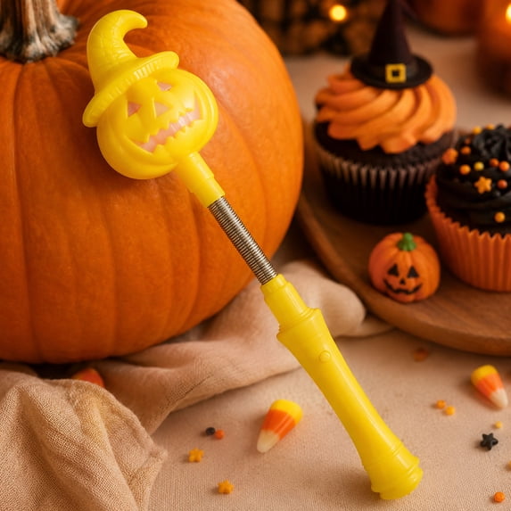 pathside Halloween Glow Sticks, Pumpkin LED Hand Cranked Party Favors, Spooky Bar Supplies Decor, Plastic Kids Toys, Yellow