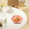 thumbnail image 1 of pathside Hexagonal Snack Plate, Spit Bone Dish, Reusable Plastic Plates, Snack Dinner Dishe, Lightweight Plates for Dishwasher Microwave Safe, Foods Fruit Plate for Kitchen Or Camping, Pink, 1 of 6