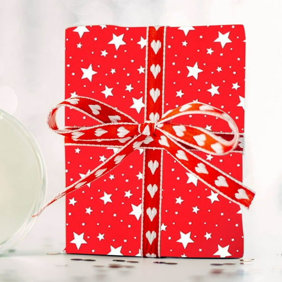 pathside Holiday Plaid Wrapping Paper, Snowflakes/Dot/Stars/Strips/Plaid Designs Wrapping Paper Sheet Gift Box Wrapping Paper for Valentine's Day, Wedding, Birthday (Red, 50x70cm/19.6x27.5in)