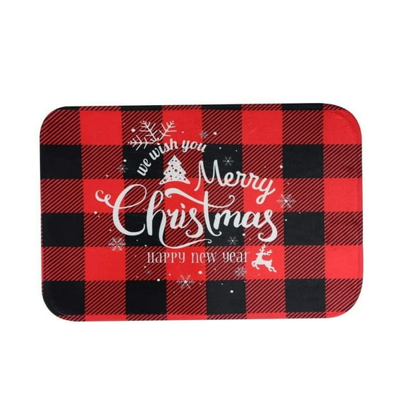 pathside Merry Christmas Washable Indoor/Outdoor Rug, Christmas Door Mat Non-slip Living Room Kitchen Outdoor Mat 16x24in
