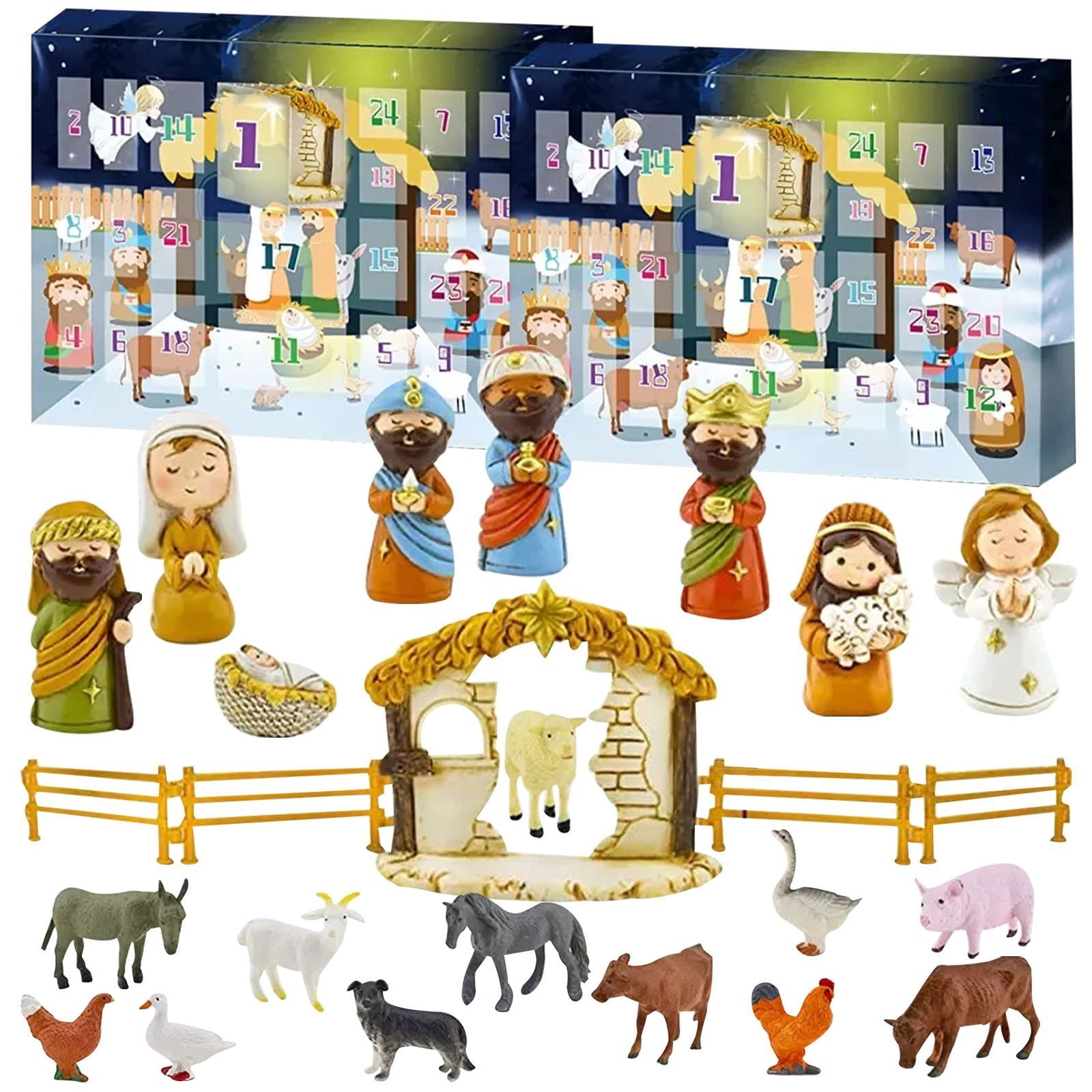 pathside Nativity Advent Calendar 2024 for Kids, Nativity Set for Kids ...