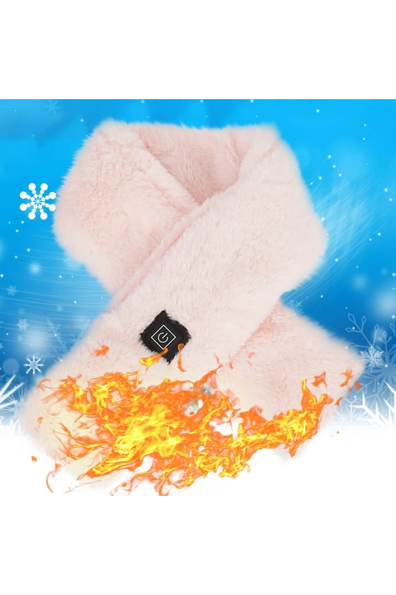 Neck Heating Pad Cordless, USB Plug In Winter Warm Heating Christmas Scarf Neck Protection Scarf Neck Warmer Wrap, Christmas Winter Gift, Pink