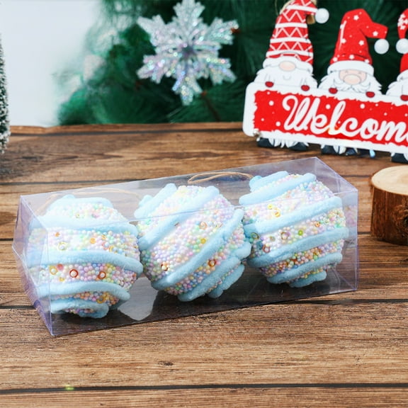 pathside New 3PC Christmas Tree Balls, 3.14" Christmas Balls Christmas Tree Hanging Decorative Balls Set for Home Party Wedding Decor Christmas Decoration Balls