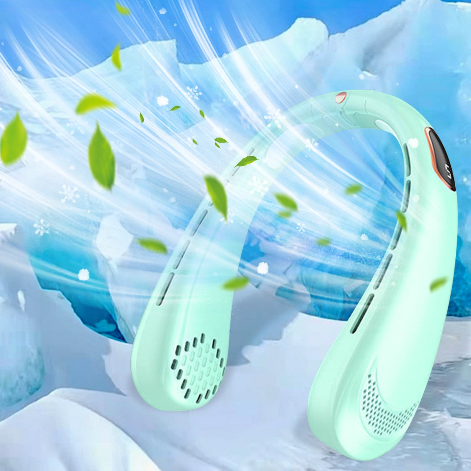 pathside Portable Neck Fan, 4000 mAh Rechargeable Personal Fan, Non-Slip Material, Super Quiet, Suitable for Home, Office, Travel
