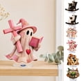 thumbnail image 1 of pathside Rotating Multicolor Ghost Acrylic Ornament, 360 Degree Cute Halloween Decor for Office Desk, 1 of 8
