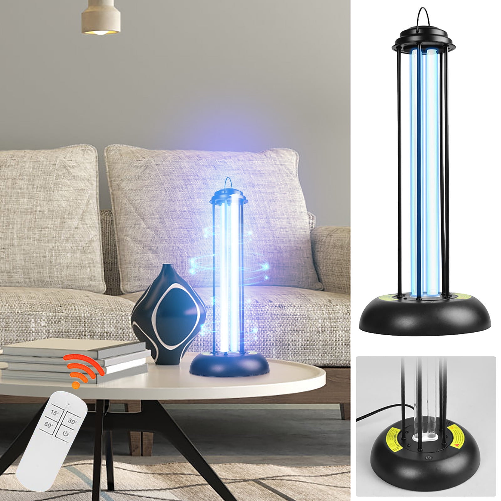 pathside USA UV Lamp Sterilizer - Whole Room UV Light With 3- Speed Sanitizer Desktop UV Light ...